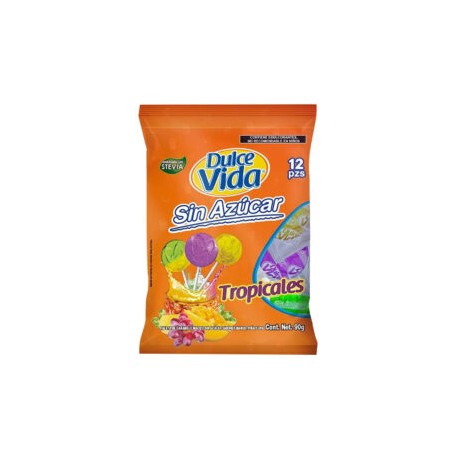 Paletas Dulce Vida Sin Azúcar 90 g Tropicales