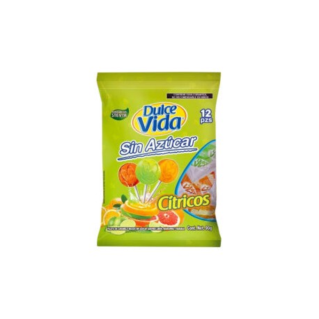 Paletas Dulce Vida Sin Azúcar 90 g Cítrico
