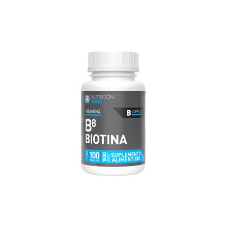 Vitamina B8 Biotina 100 Tabletas 1000 mg Nutrición 2000